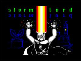 Title screen of Stormlord on the Sinclair ZX Spectrum.