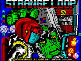 Title screen of Strangeloop on the Sinclair ZX Spectrum.