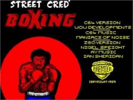 Title screen of Street Cred Boxing on the Sinclair ZX Spectrum.