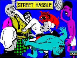 Title screen of Street Hassle on the Sinclair ZX Spectrum.