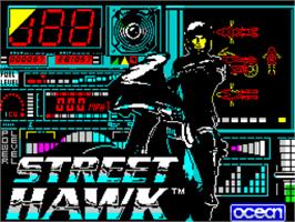 Title screen of Street Hawk on the Sinclair ZX Spectrum.