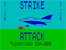 Title screen of Strike Attack on the Sinclair ZX Spectrum.