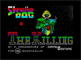 Title screen of Strontium Dog - The Killing on the Sinclair ZX Spectrum.