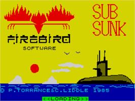 Title screen of Subsunk on the Sinclair ZX Spectrum.