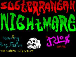Title screen of Subterranean Nightmare on the Sinclair ZX Spectrum.