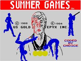 Title screen of Summer Games on the Sinclair ZX Spectrum.