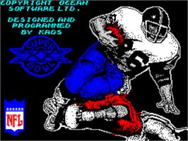 Title screen of Super Bowl on the Sinclair ZX Spectrum.