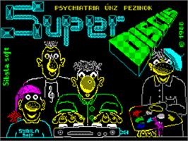 Title screen of Super Discus on the Sinclair ZX Spectrum.