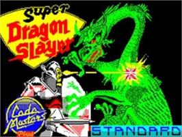 Title screen of Super Dragon Slayer on the Sinclair ZX Spectrum.