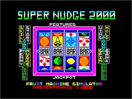 Title screen of Super Nudge 2000 on the Sinclair ZX Spectrum.