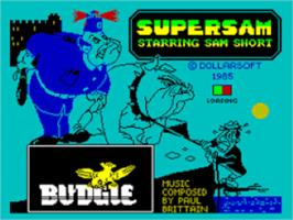 Title screen of Super Sam on the Sinclair ZX Spectrum.