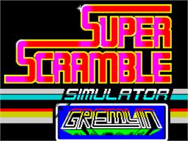 Title screen of Super Scramble Simulator on the Sinclair ZX Spectrum.