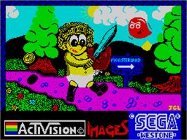 Title screen of Super Wonder Boy on the Sinclair ZX Spectrum.