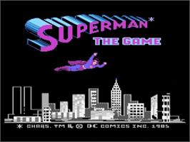 Title screen of Superman - The Game on the Sinclair ZX Spectrum.