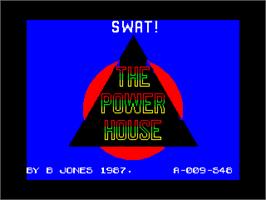 Title screen of Swat! on the Sinclair ZX Spectrum.
