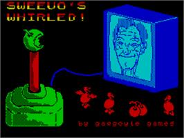 Title screen of Sweevo's Whirled on the Sinclair ZX Spectrum.