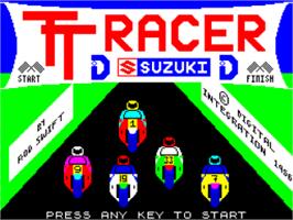Title screen of TT Racer on the Sinclair ZX Spectrum.