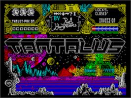 Title screen of Tantalus on the Sinclair ZX Spectrum.