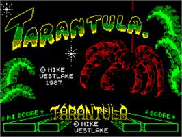 Title screen of Tarantula on the Sinclair ZX Spectrum.