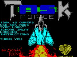Title screen of Task Force on the Sinclair ZX Spectrum.