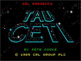 Title screen of Tau Ceti on the Sinclair ZX Spectrum.