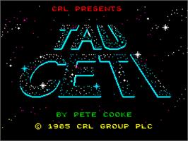 Title screen of Tau Ceti on the Sinclair ZX Spectrum.