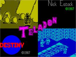 Title screen of Teladon on the Sinclair ZX Spectrum.