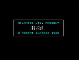 Title screen of Temple Terror on the Sinclair ZX Spectrum.