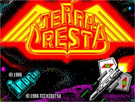 Title screen of Terra Cresta on the Sinclair ZX Spectrum.