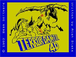 Title screen of Terror-daktil 4d on the Sinclair ZX Spectrum.