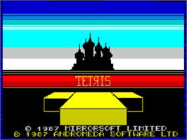Title screen of Tetris (Mirrorsoft) on the Sinclair ZX Spectrum.