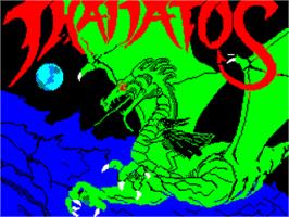 Title screen of Thanatos on the Sinclair ZX Spectrum.