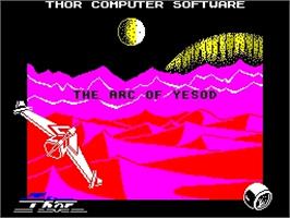 Title screen of The Arc of Yesod on the Sinclair ZX Spectrum.