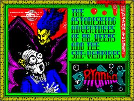 Title screen of The Astonishing Adventures of Mr. Weems and the She Vampires on the Sinclair ZX Spectrum.