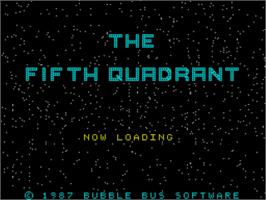 Title screen of The Fifth Quadrant on the Sinclair ZX Spectrum.