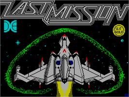 Title screen of The Last Mission on the Sinclair ZX Spectrum.