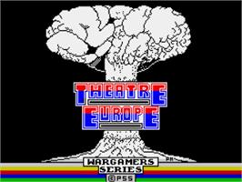 Title screen of Theatre Europe on the Sinclair ZX Spectrum.