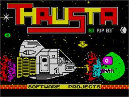 Title screen of Thrusta on the Sinclair ZX Spectrum.