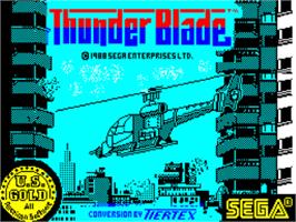 Title screen of Thunder Blade on the Sinclair ZX Spectrum.