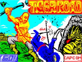 Title screen of Tiger Road on the Sinclair ZX Spectrum.