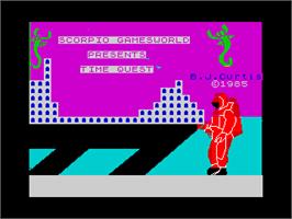 Title screen of Time Quest on the Sinclair ZX Spectrum.