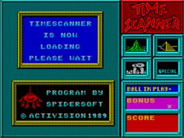 Title screen of Time Scanner on the Sinclair ZX Spectrum.