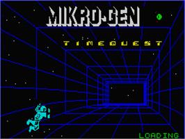 Title screen of Timequest on the Sinclair ZX Spectrum.
