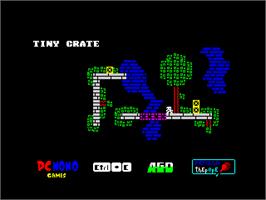 Title screen of Tiny Crate on the Sinclair ZX Spectrum.
