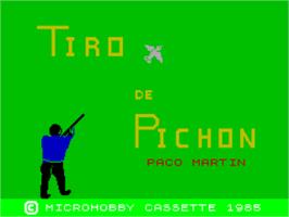 Title screen of Tiro De Pichon on the Sinclair ZX Spectrum.