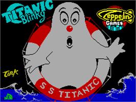 Title screen of Titanic Blinky on the Sinclair ZX Spectrum.