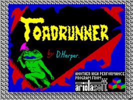 Title screen of Toad Runner on the Sinclair ZX Spectrum.