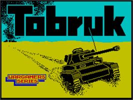 Title screen of Tobruk - The Clash Of Armour - Tank Trainer on the Sinclair ZX Spectrum.