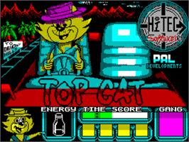Title screen of Top Cat Starring in Beverly Hills Cats on the Sinclair ZX Spectrum.
