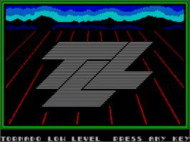 Title screen of Tornado Low Level on the Sinclair ZX Spectrum.